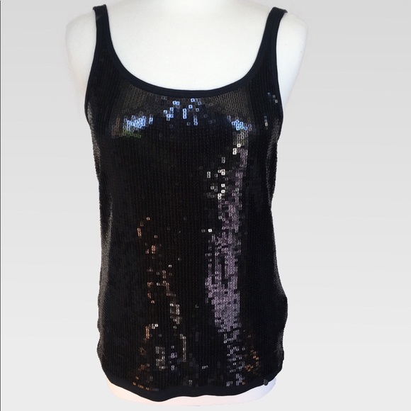Armani Exchange Tops - Armani Exchange Fabulous Black Sequin Tank Top XL